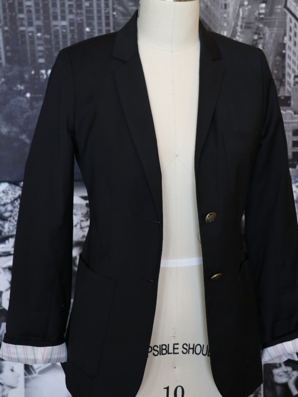 Dark Navy Blue Classic Blazer - Talula